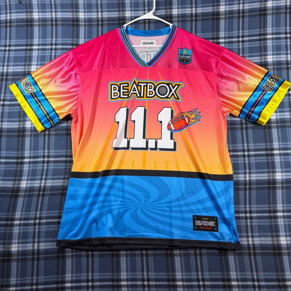 Beatbox Party Punch Football Jersey Mens XL Pink Orange Blue Sunset Mesh 11.1